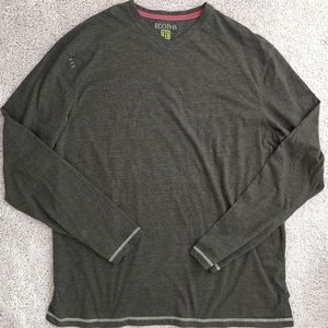 Ecoths Brown Men's XXL Shirt Long Sleeve Tee Soft Organic Cotton Blend V…